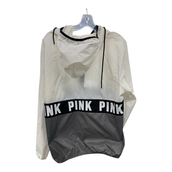 Victoria’s Secret Pink Windbreaker Rain Jacket Anorak Sz M L GUC Hood Pullover - Picture 5 of 5